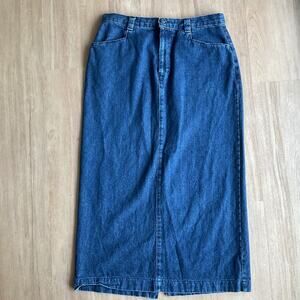 Lee Vintage Size Maxi Jean‎ Denim Skirt Dark Wash